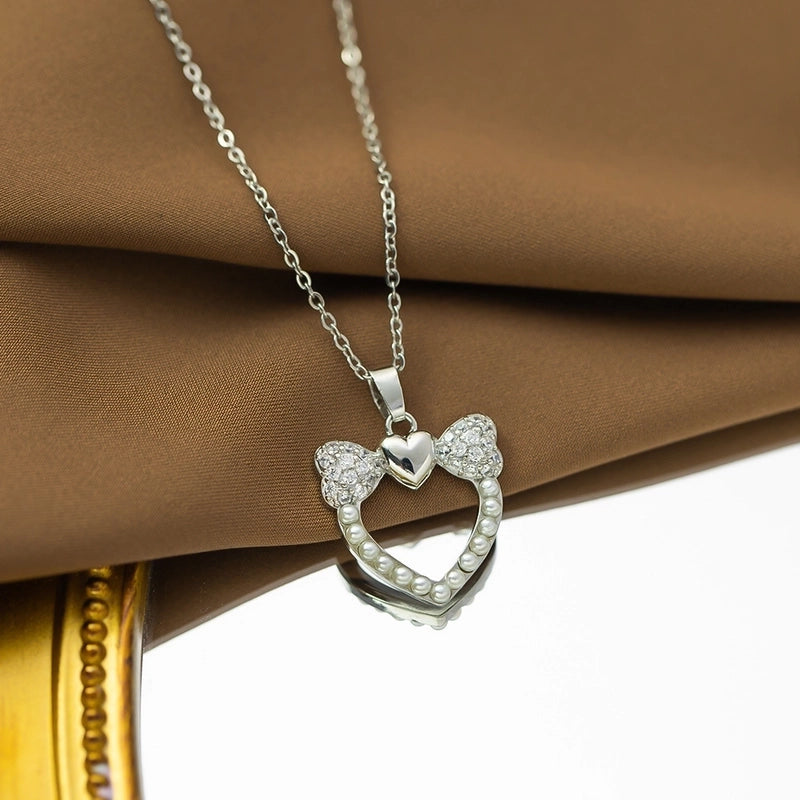 2 Pieces Minimalist Classic Style Geometric Titanium Steel Plating Pendant Necklace