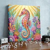 DIY Pearl Painting Seahorse for Home Wall Decor with Frame(25x25cm)