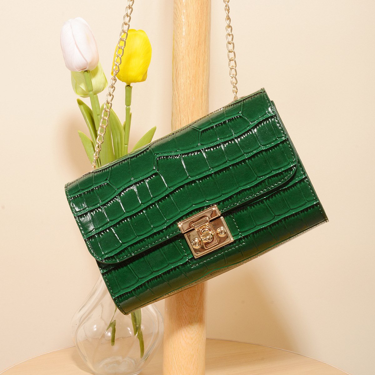 Retro Fashion Stone Chain Slung Women's Bag Shoulder Bag Lightweight