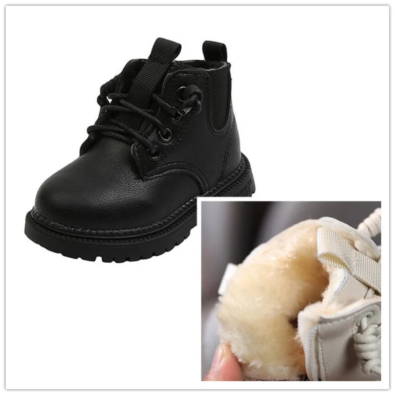 Kids Leather Chelsea Boots Waterproof Children Sneakers Gray Black Boots for Baby Girls Boots Boys Shoes School Party