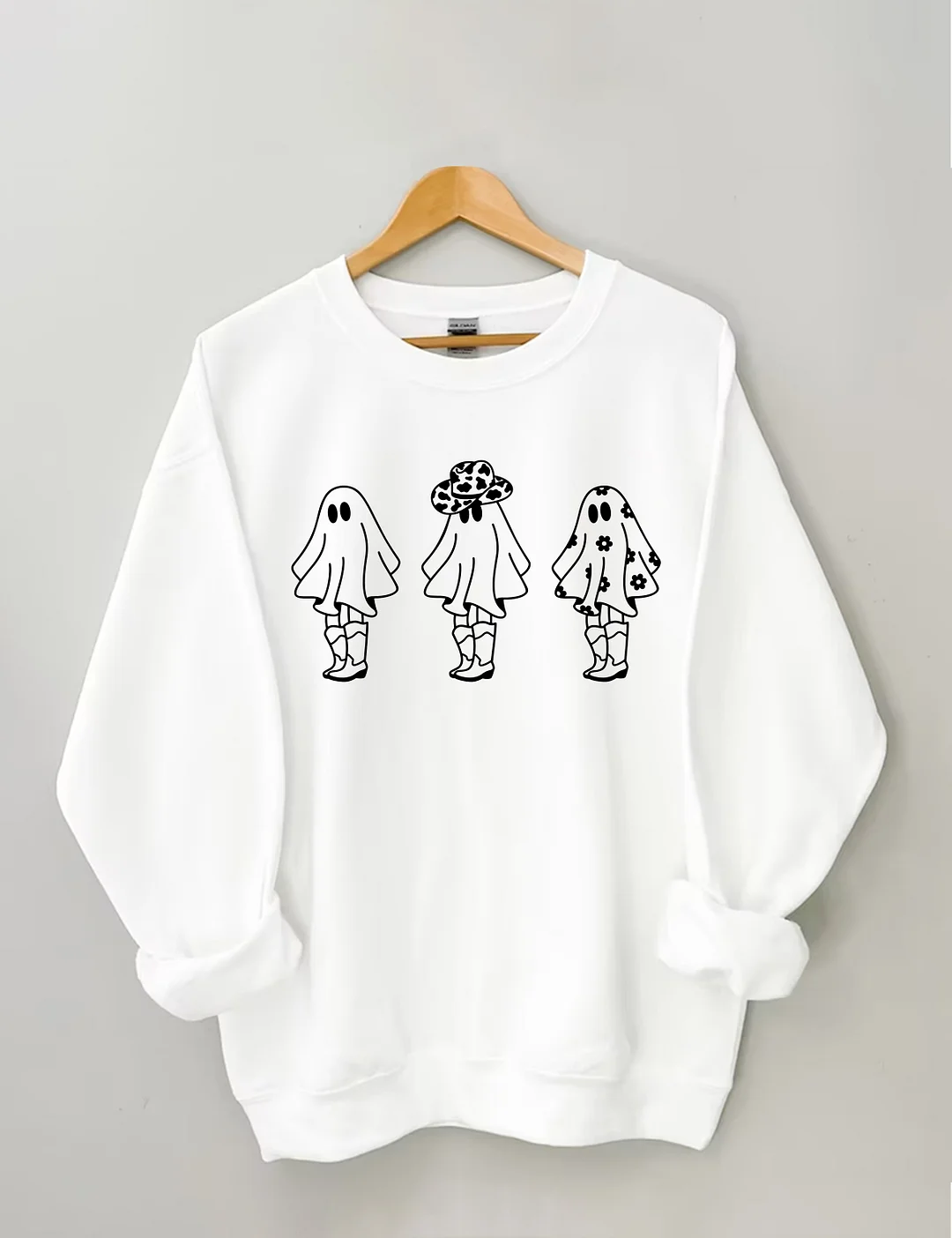 Ghost Outline Spooky Season Sweatshirt
