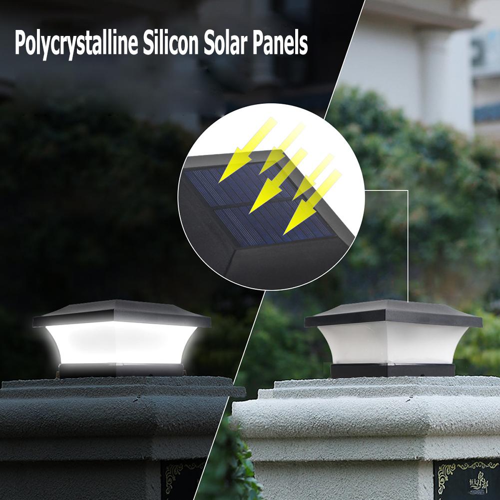 

6LED Solar Power Fence Light Waterproof Square Column Lamp Garden Decor, 501 Original