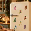10PCS DIY Pearl Diamond Painting Christmas Fridge Magnets, Sparkling Rhinestone Refrigerator Magnet Craft Kit for Home Decor & Gifts