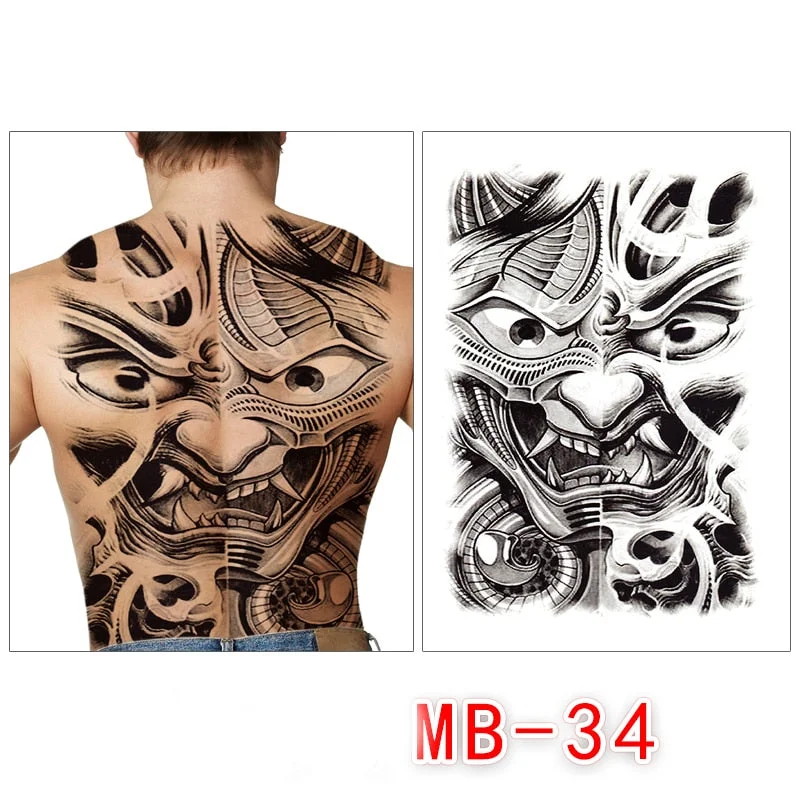 Waterproof temporary men tattoos tattoo full back large tatoo fake dragon girl tattoo body art sticker sexy decals transferable