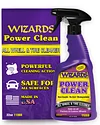 Wizards Power Clean Wheel and Tire Cleaner - Non Caustic and No Acid Biodegradable Interior Car Cleaner - Safe on All Kinds of Wheels - Dissolves Grease, Brake Dust and Road Grime - 22 oz