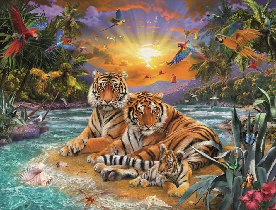 Animal Tiger Paint By Numbers Kits UK For Adult HQD1365