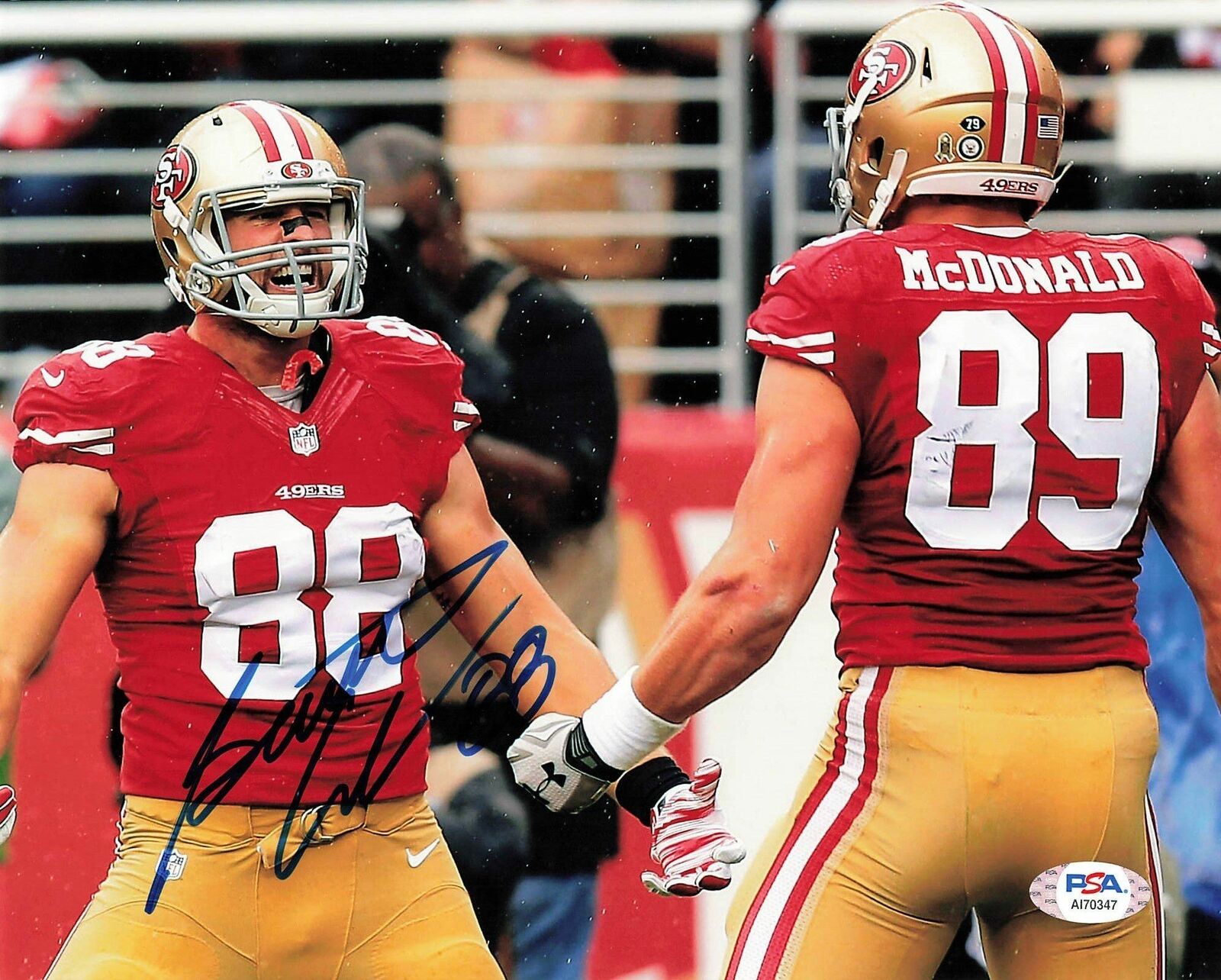 GARRETT CELEK signed 8x10 Photo Poster painting PSA/DNA San Francisco 49ers Autographed