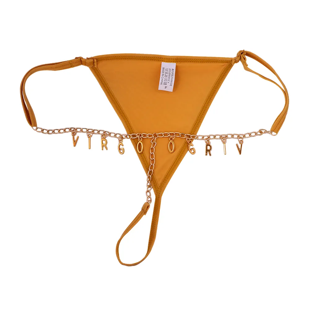 Billionm Golden Metal DIY Letter Sexy Panties 7 Color Personality ...