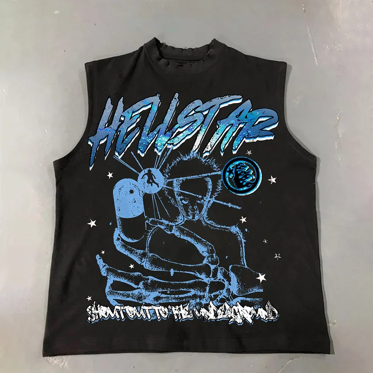 Street Hellstar Fun Star Portrait Print Cotton Tank Top