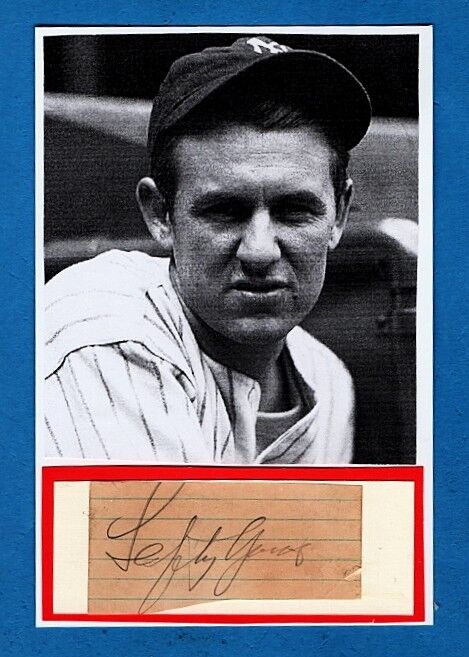 1930-42 LEFTY GOMEZ-NY YANKEES AUTOGRAPHED LETTER CUT W/Photo Poster painting- HOF-(d.1989)