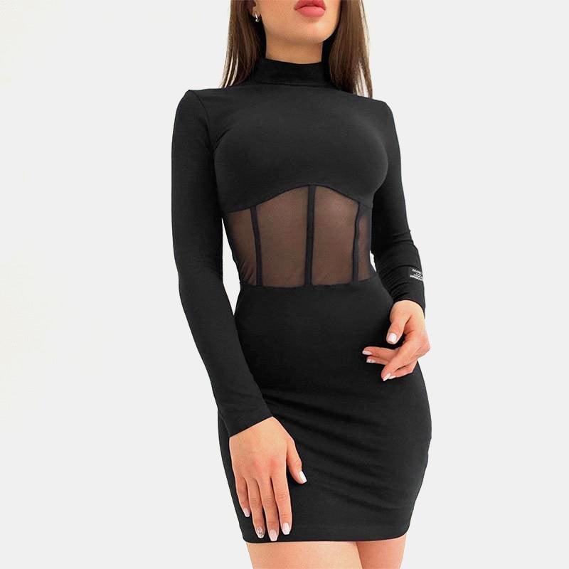 Mesh Patchwork Bodycon Dress