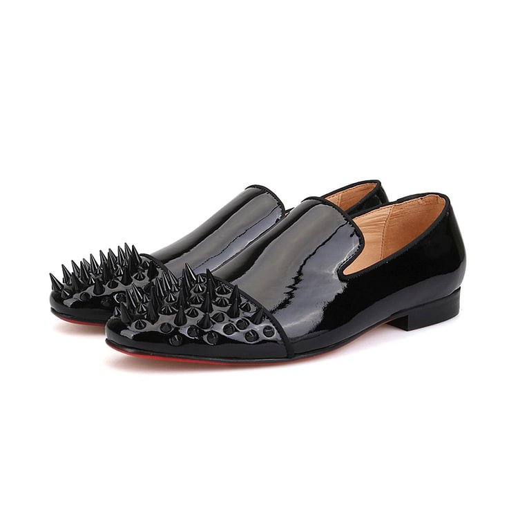 Ceasario Patent Leather Spike Loafers
