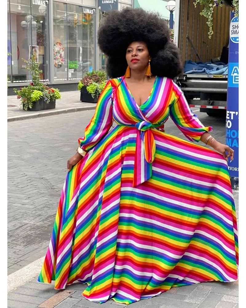 Rainbow Flowy Maxi Dress