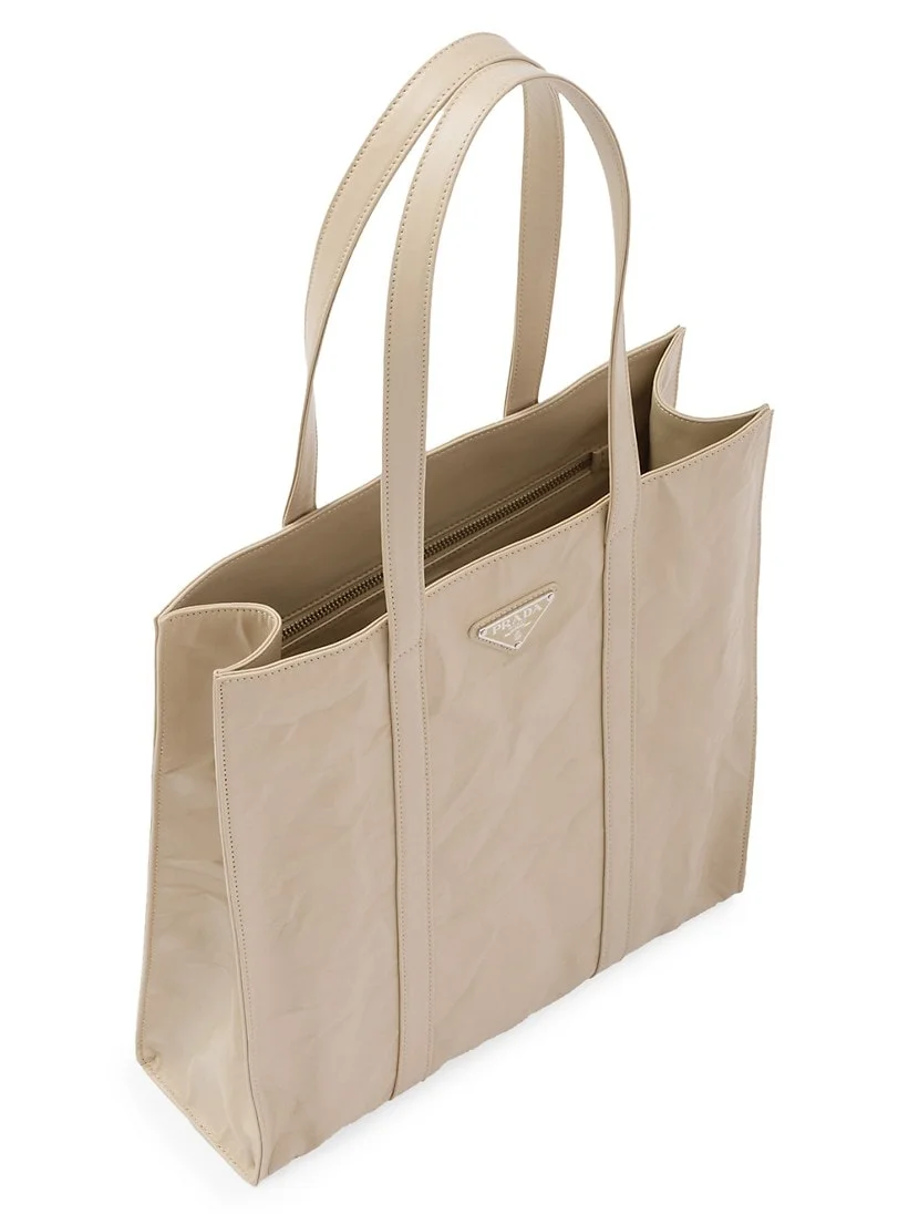 Prada Small Antique Nappa Leather Tote Bag