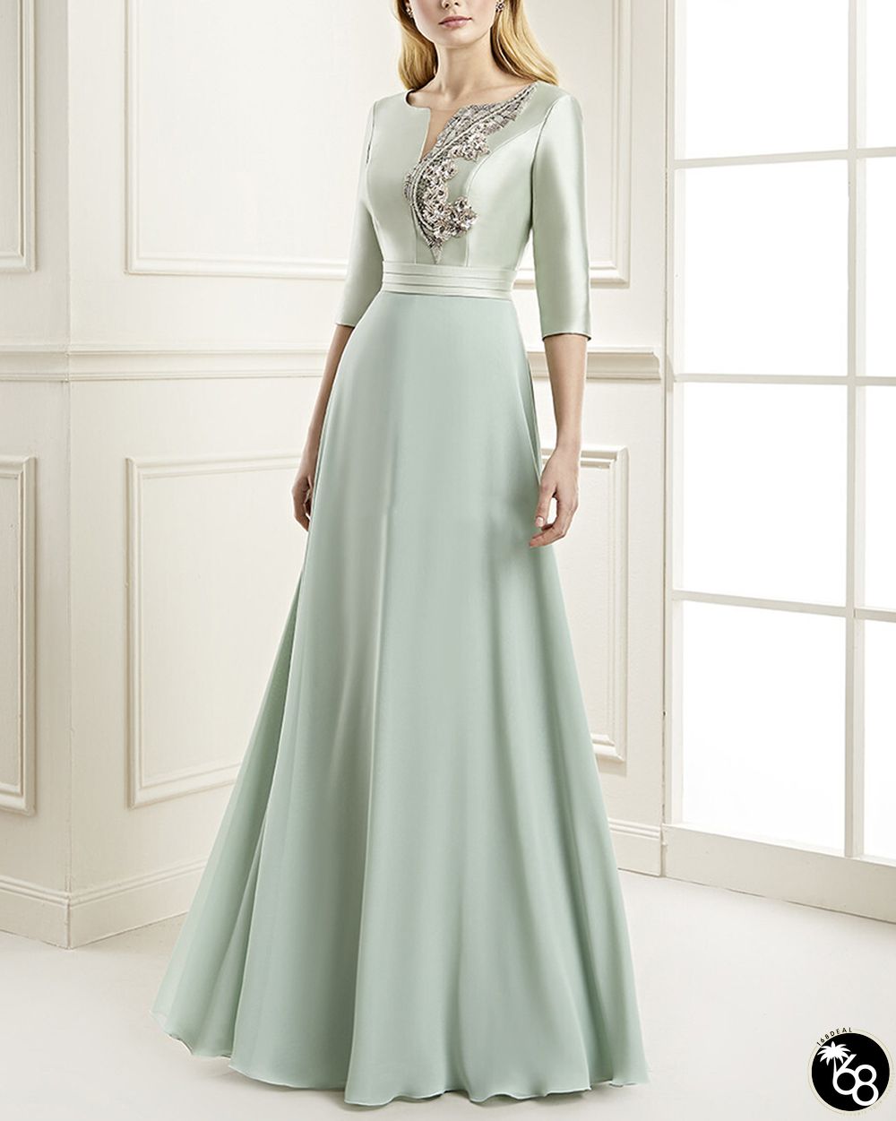 ELEGANT SATIN CHIFFON LONG DRESS | 168DEAL