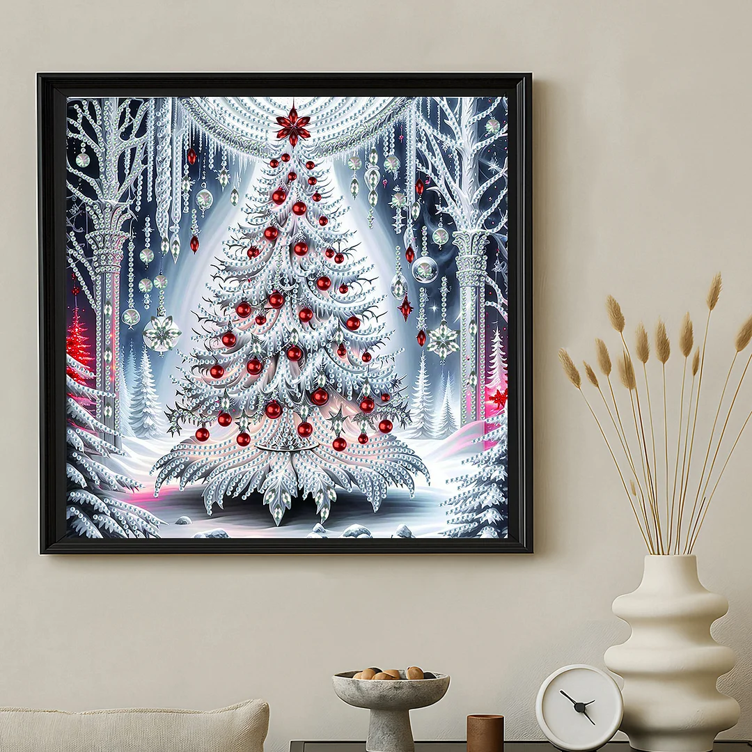 Xmas Tree Special Shaped 5D DIY Partial Drill Diamond Art Kit Home Decor 30x30cm