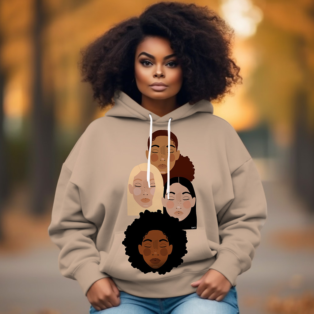 Fashionable And Interesting Illustrated Printed Long-Sleeved Hoodie