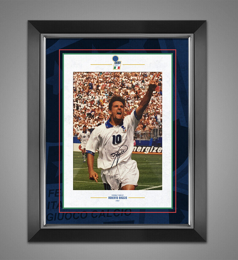 Roberto Baggio Signed & Framed 12X8 Photo Poster painting Italia Genuine Signature AFTAL COA