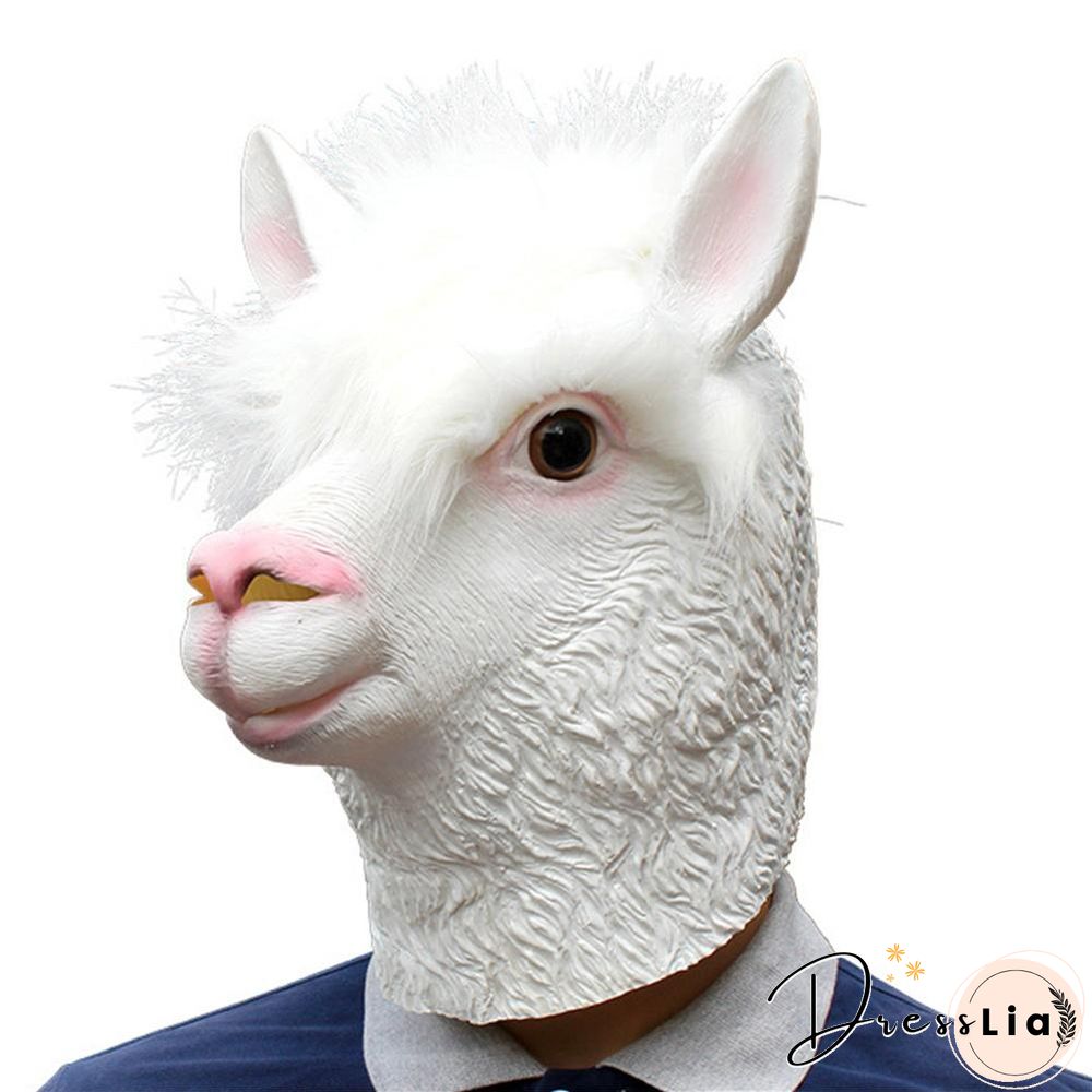 Halloween Alpaca Mask Halloween Animal Party Full Head Mask