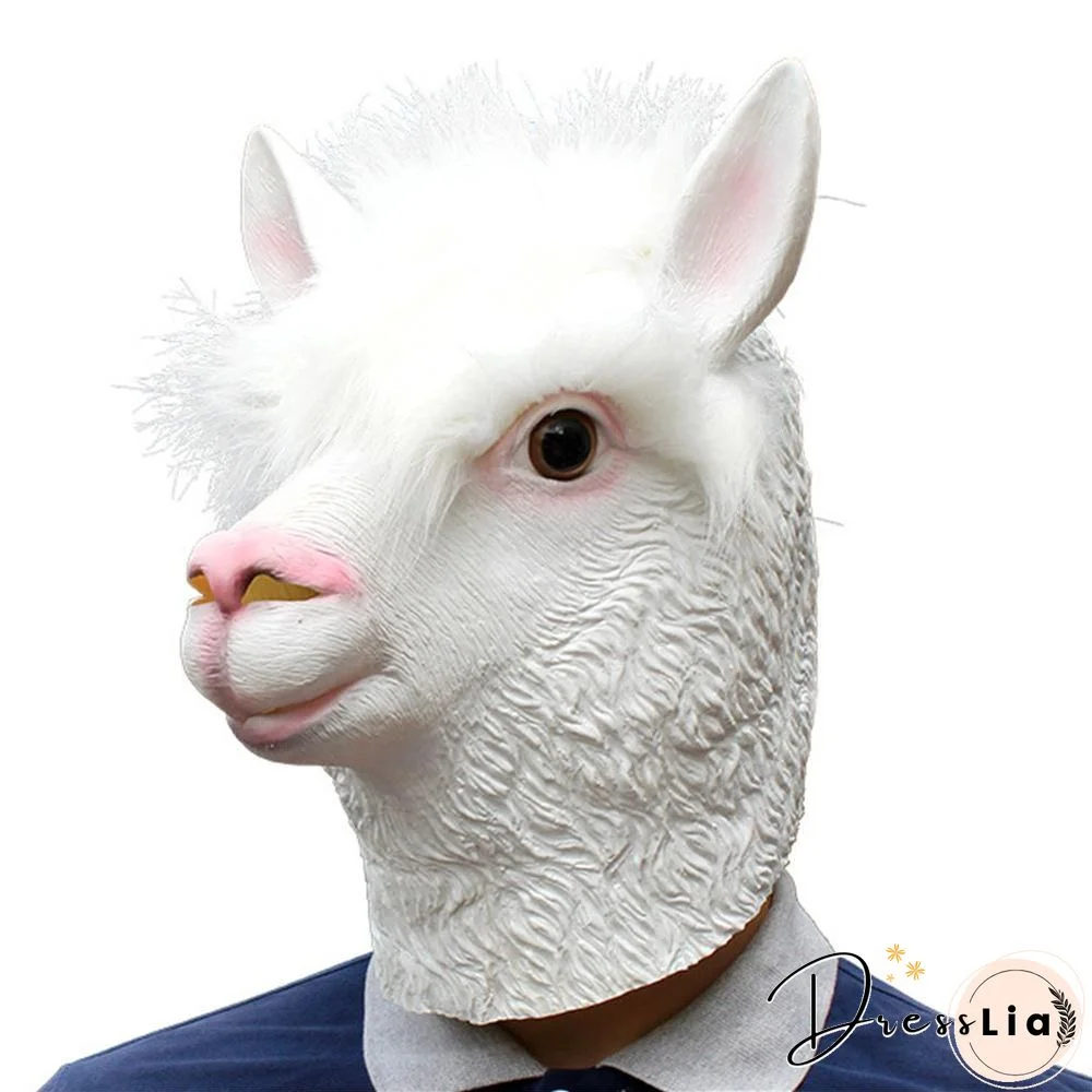 Halloween Alpaca Mask Halloween Animal Party Full Head Mask