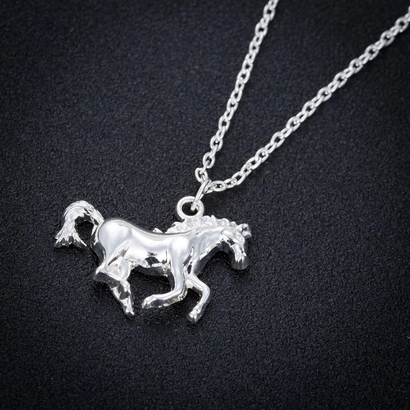 Fashion Korean Style  Horse Copper Plating Gold Plated Silver Plated Pendant Necklace