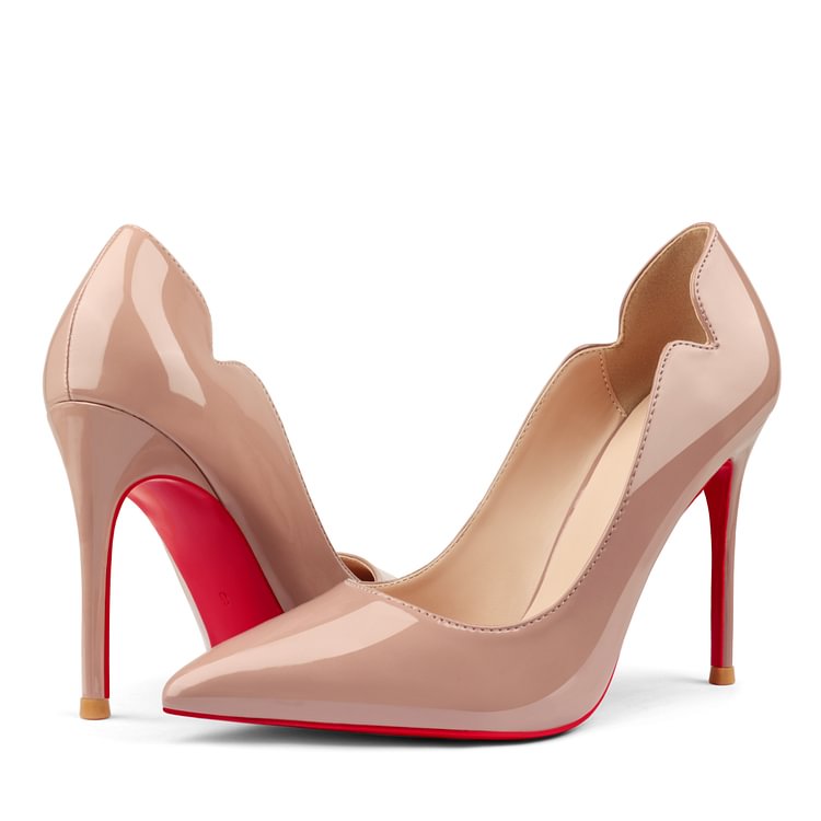 100mm Women's High Heels for Party Wedding Patent Red Bottom Pumps