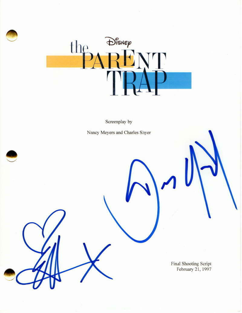 ELAINE HENDRIX & DENNIS QUAID SIGNED AUTOGRAPH - THE PARENT TRAP MOVIE SCRIPT