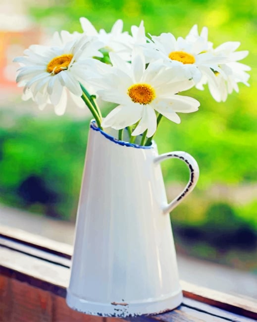 

White Flowers – Paint By Numbers - 40*50CM, 501 Original