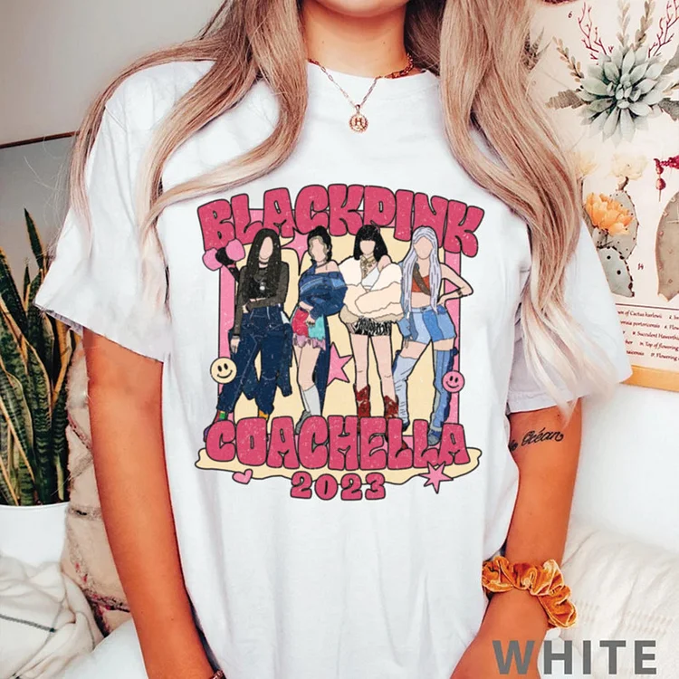 BLACKPINK 2023 Coachella Festival Cartoon T-shirt