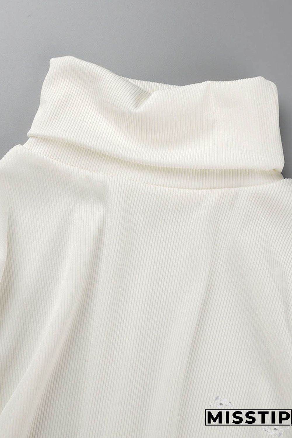 Apricot Casual Solid Patchwork Slit Asymmetrical Turtleneck Long Sleeve Two Pieces