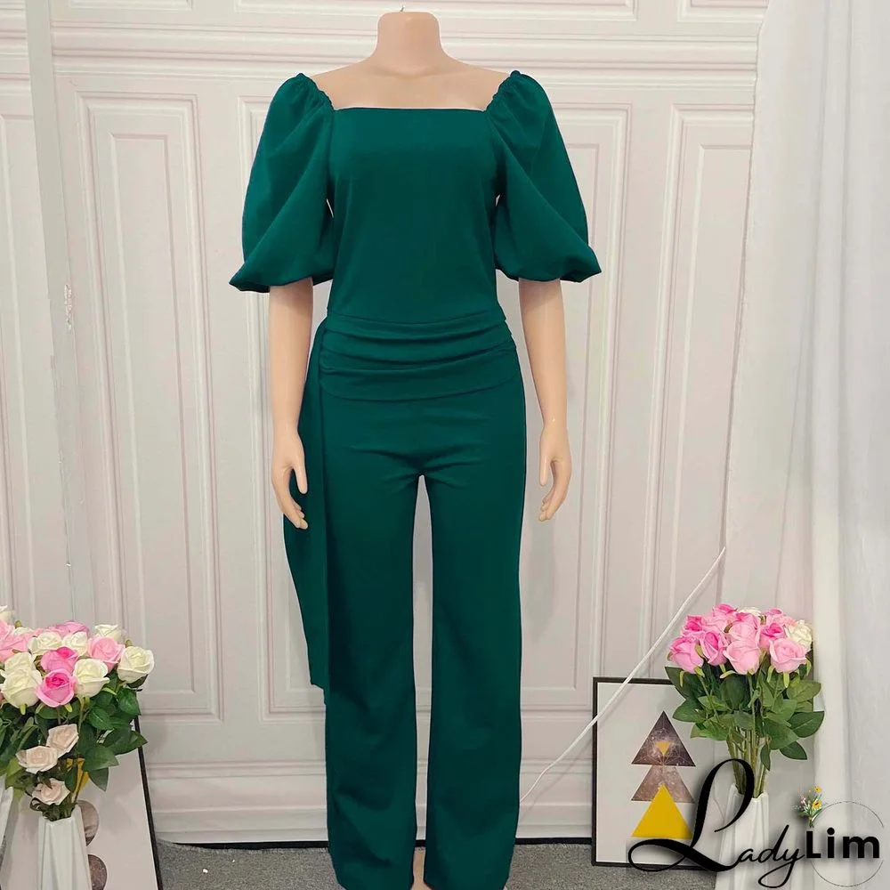 Women's Summer High Waist Chic Plus Size Jumpsuit