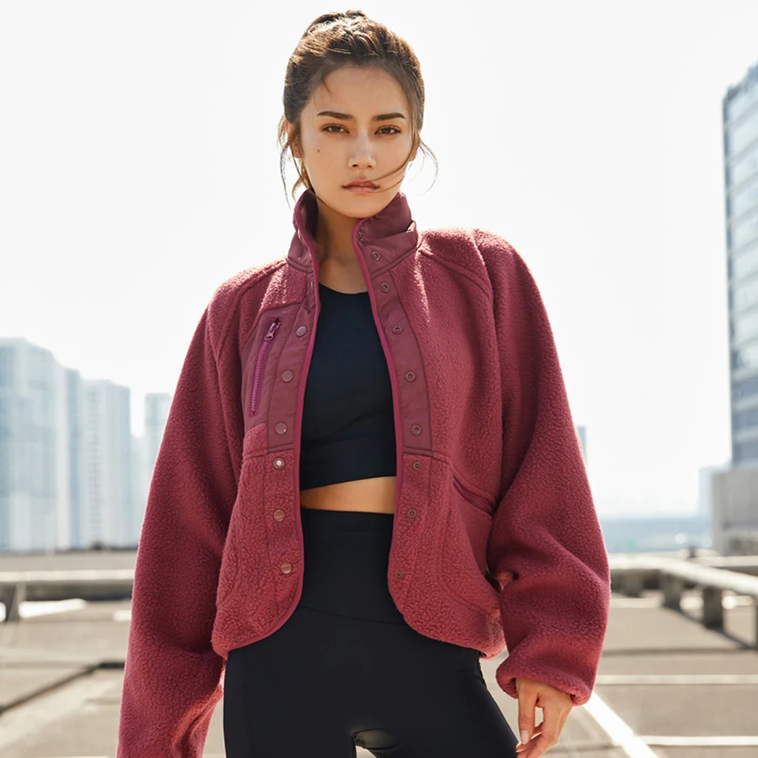 Plush button-up jacket