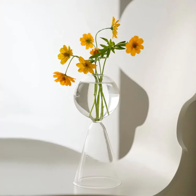 Modern Clear Glass Vase | AvasHome