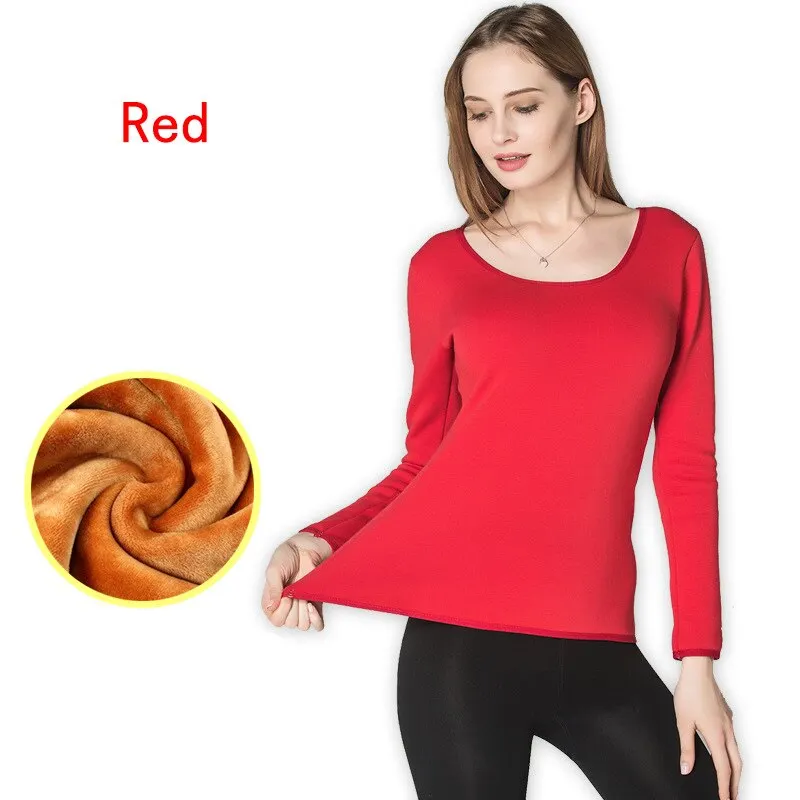 Women Winter Thermal Underwear Cashmere Pullover Sweater Velvet Top Shirt Fleece Long Sleeve Ladies Sweaters Long Johns Pajamas