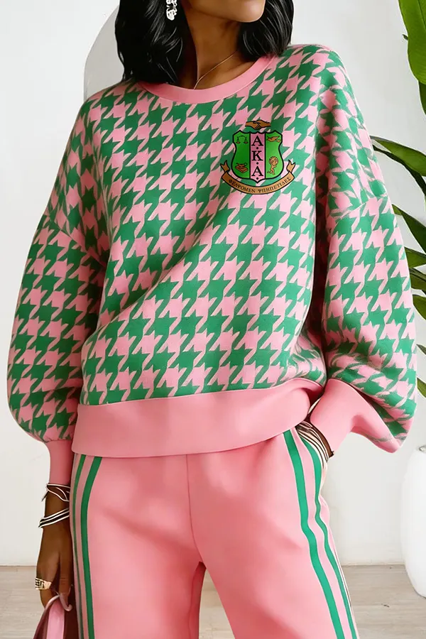 Alpha Kappa Alpha Sorority Houndstooth Sweatshirt