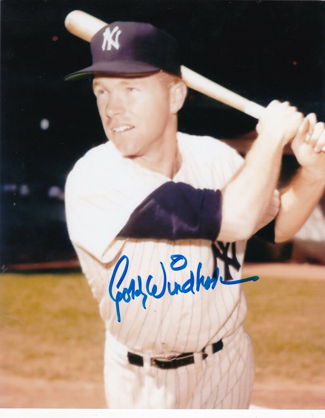 GORDIE WINDHORN NEW YORK YANKEES ACTION SIGNED 8x10