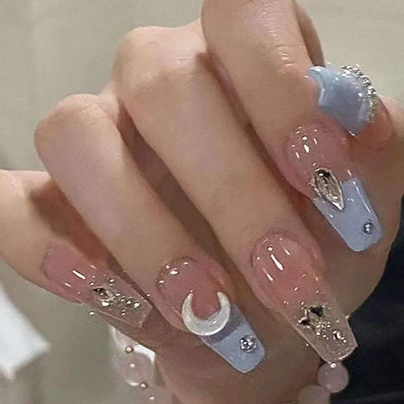 Churchf Nail Blush Love Dizzy Dye Wear Piece Advanced Sense Short Nail Piece Extension Removable Fake Nail Finished Products
