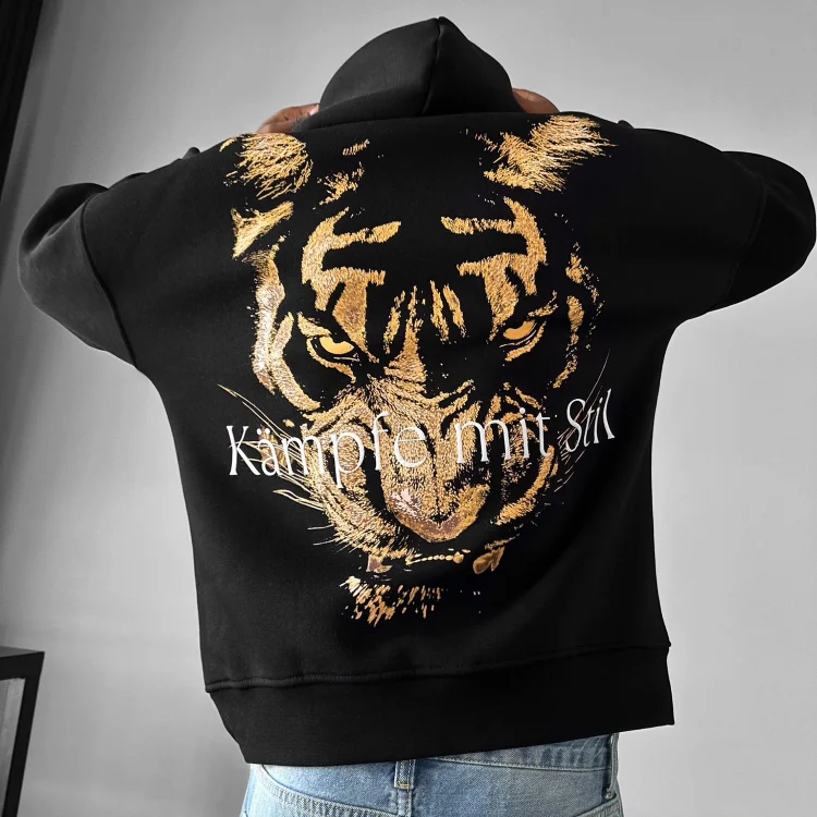Men's Casual Leopard Print Oversized Hoodie