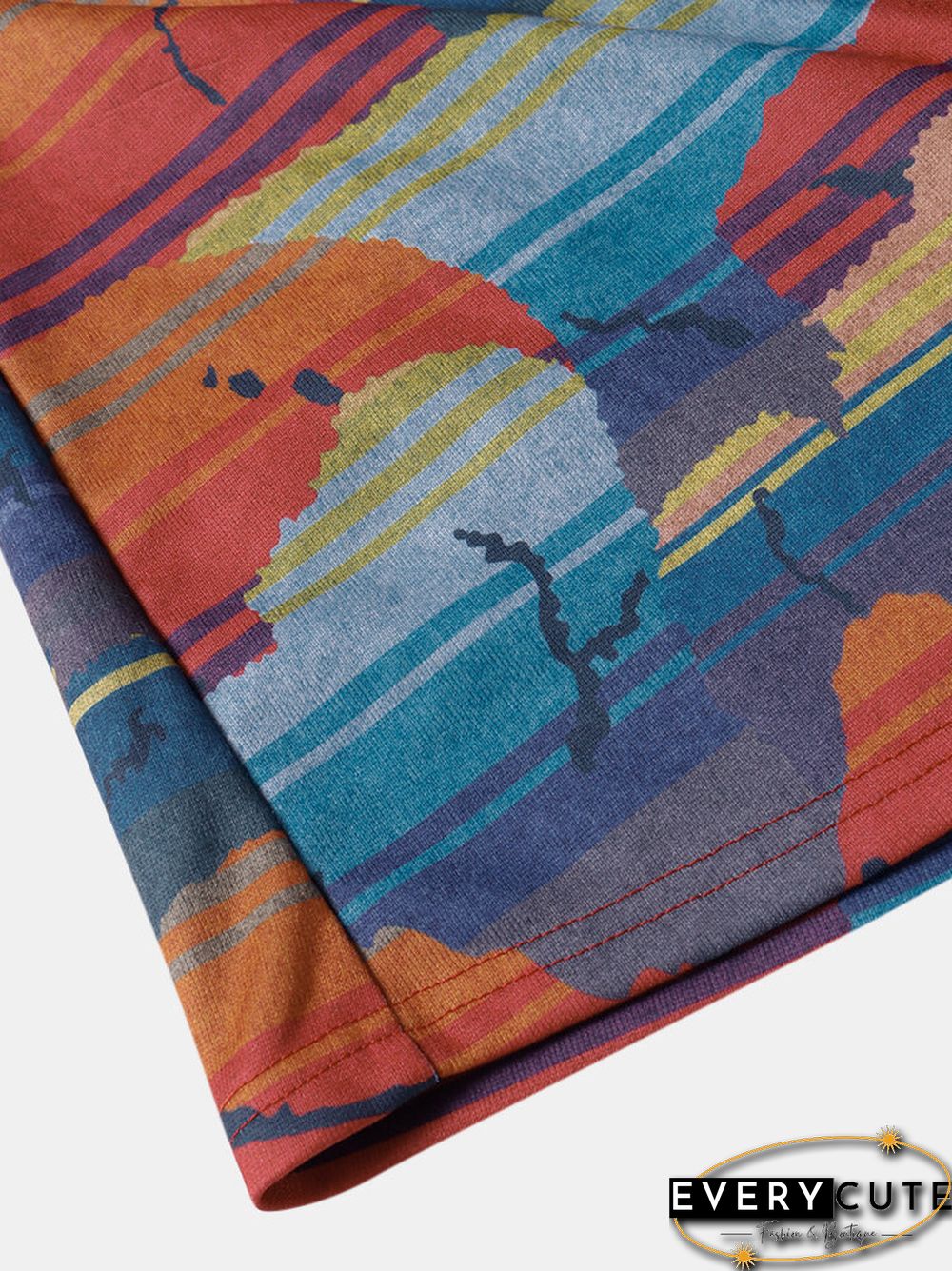 Vintage Print Long Sleeves O-neck Casual Button Coats For Women