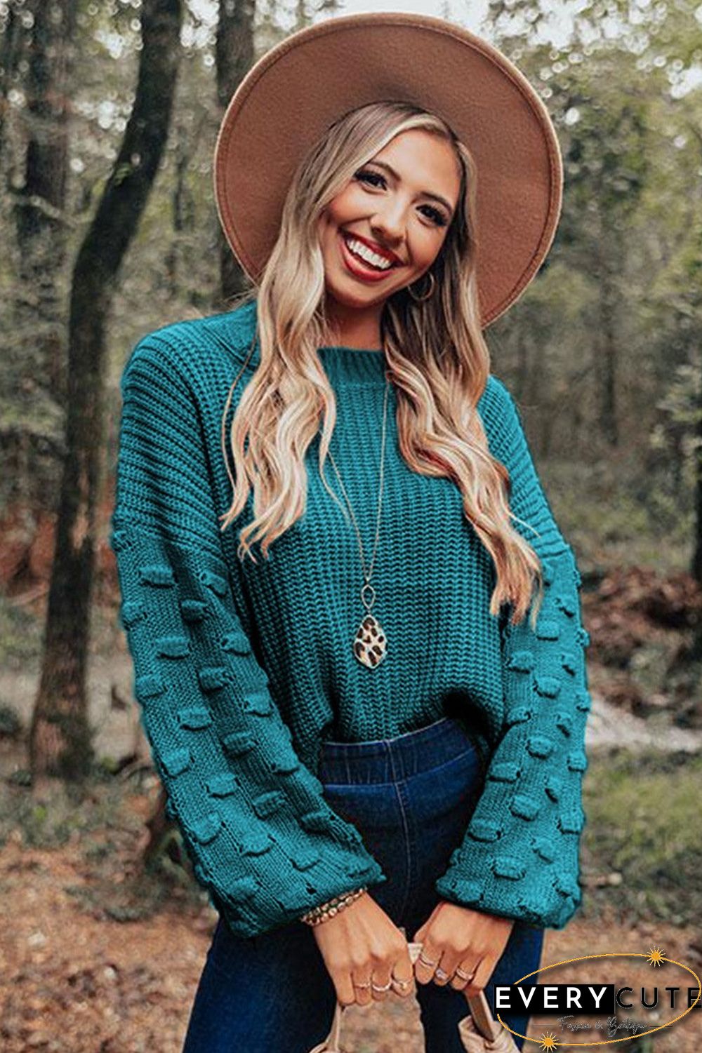 Plain Long Sleeve White Sweater