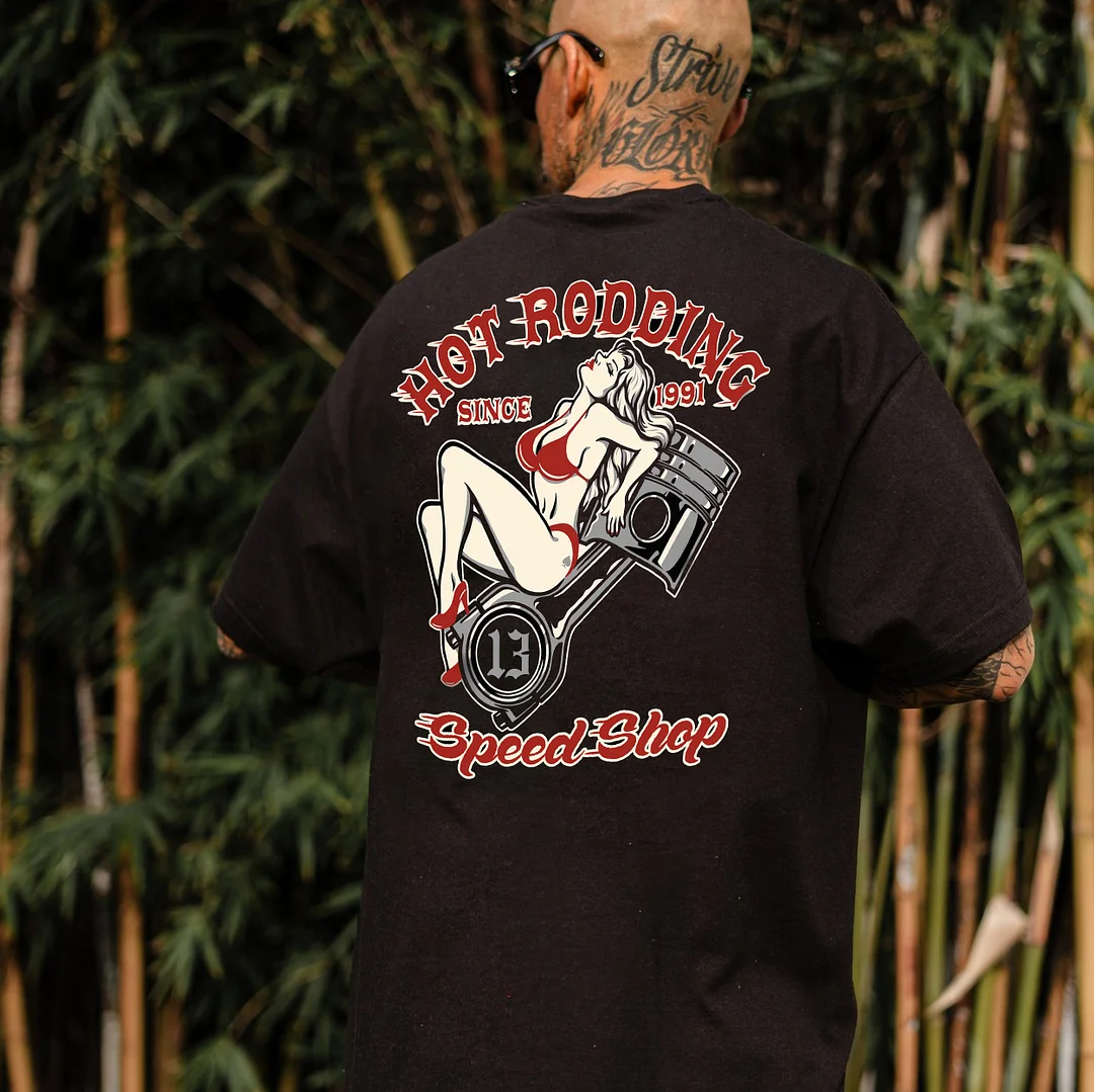 HOT RODDING SPEED SHOP Sexy Lady Print Men's T-shirt