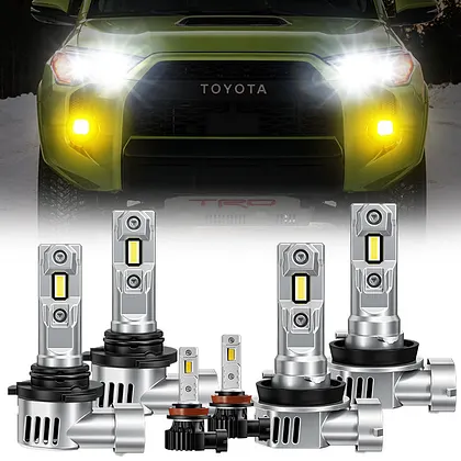 AUIMSOCO 6000K LED Headlight & Fog Light Kit For Toyota 4Runner 2010-2020 – 6 Bulbs