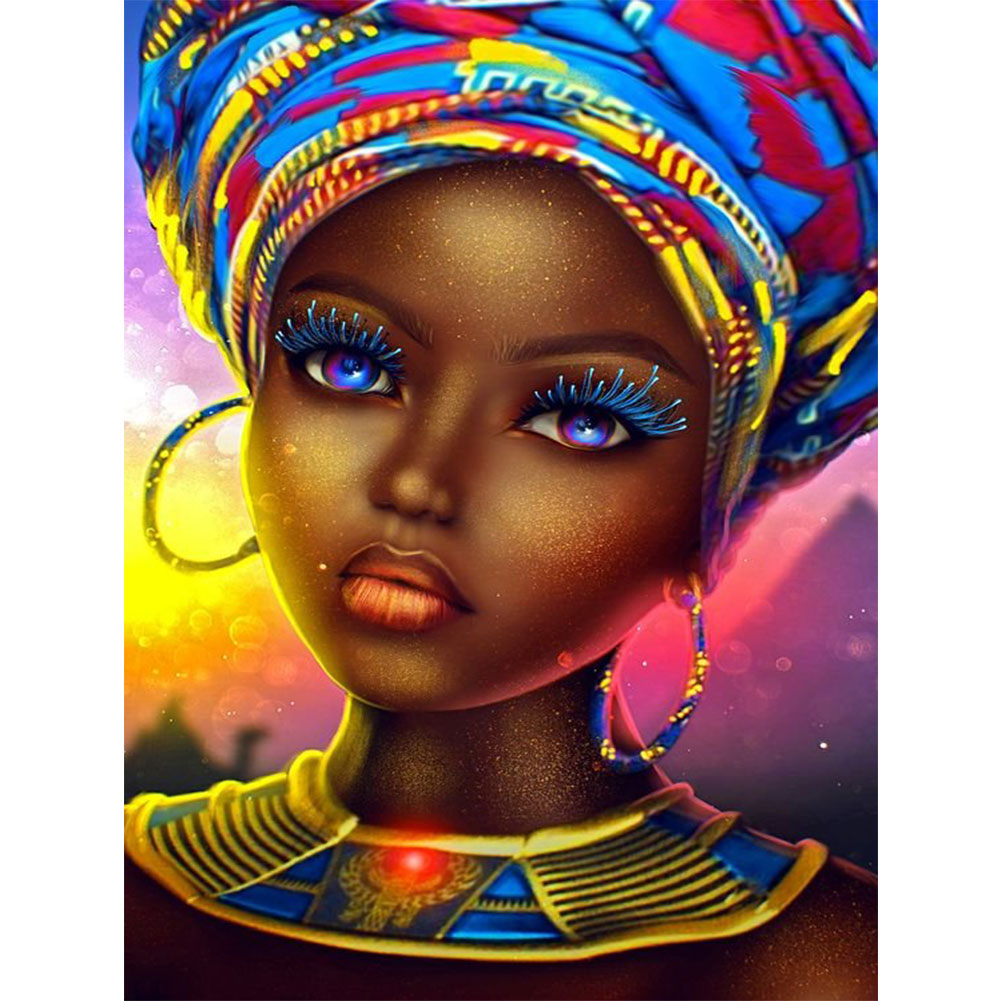 African Woman 30*40cm(canvas) full round drill diamond painting