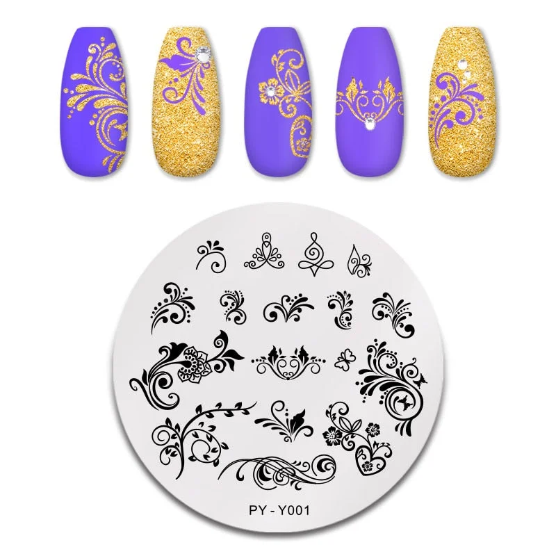 PICT YOU Square Lace Series Nail Stamping Plates Stencil Stainless Steel Tools Nail Art Stamp Design for DIY Image Plate-Nail Inspo