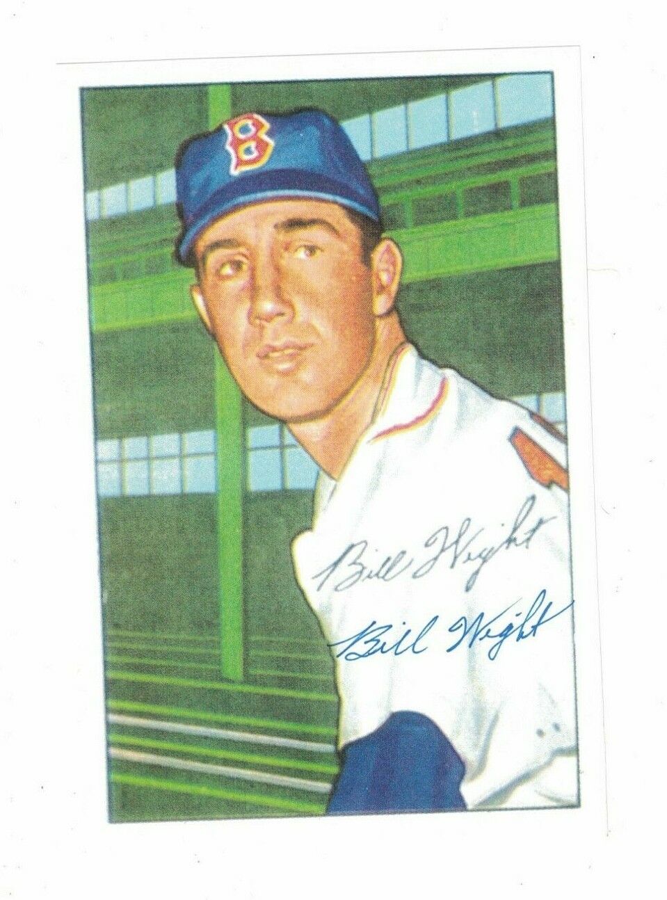 Bill Wight Boston Red Sox Signed Blow Up Bowman Paper Photo Poster painting W/Our COA