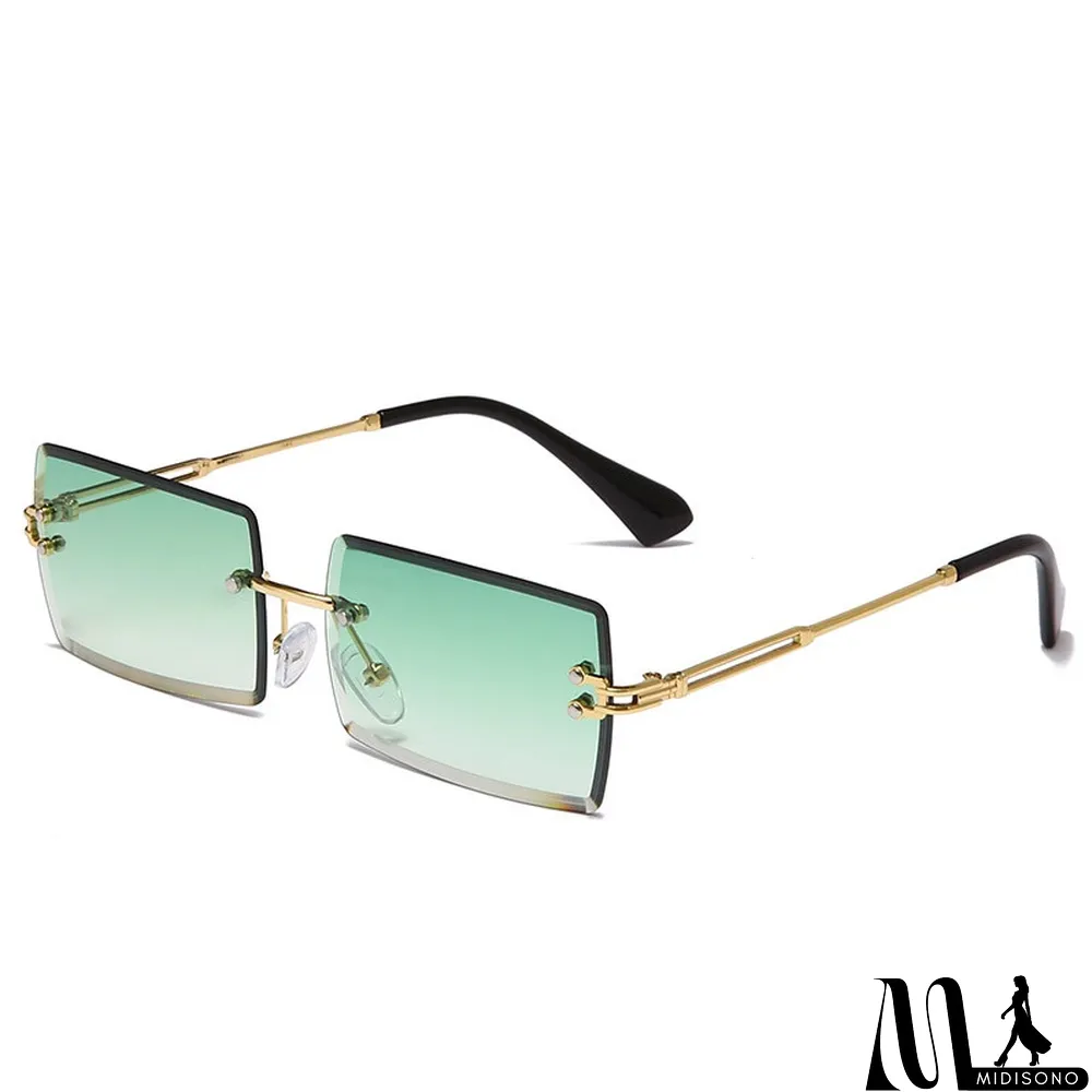 MidiSono - Women Rimless Metal Square Sunglasses