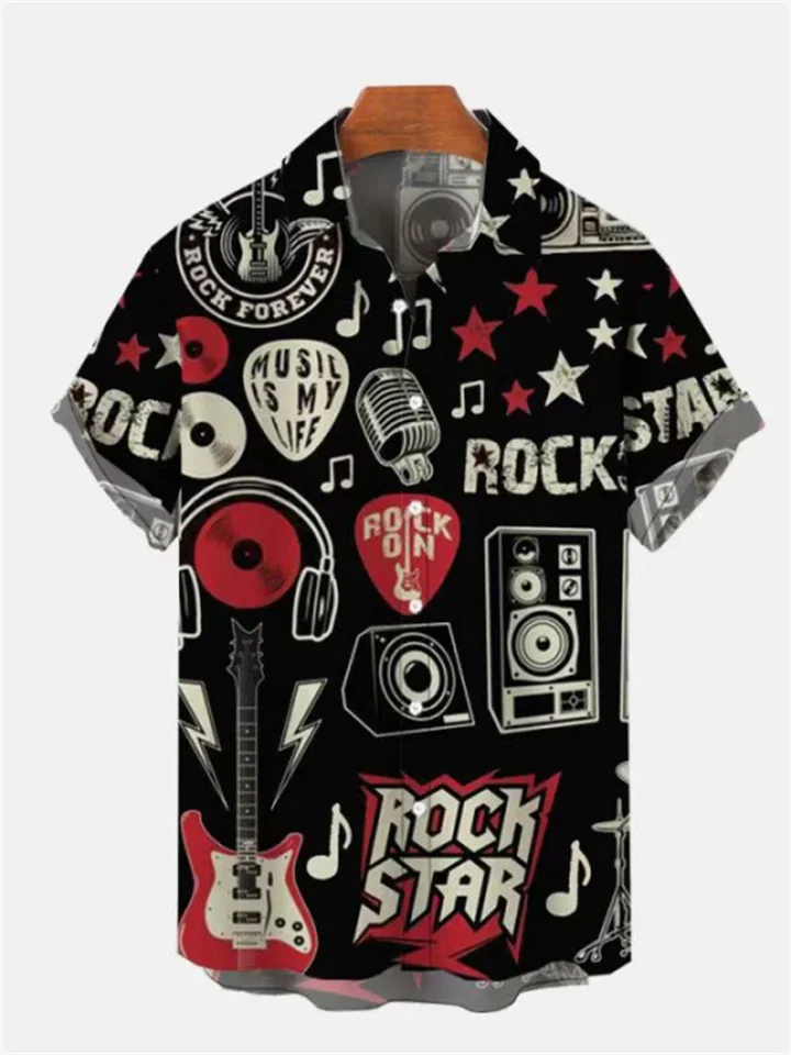Summer New Men's Hawaii Short Sleeve Shirt 3D Casual Loose Shirt 