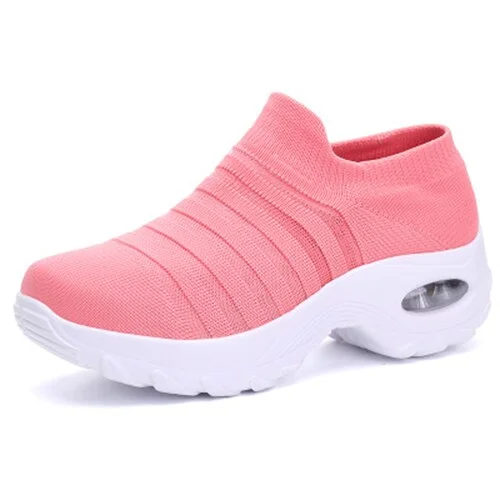 Women Sneakers knitting Mesh Breathable Vulcanized Female Trainers Shoes Women's Lace-Up Walking Shoes Ladies Platform Footwear