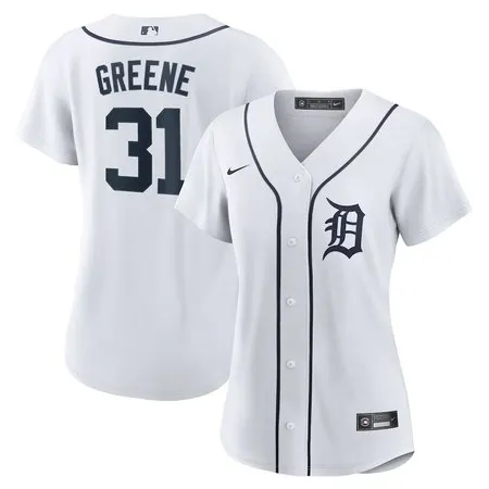 Women's Detroit Tigers #31 Riley Greene  White Home Replica Player Jersey