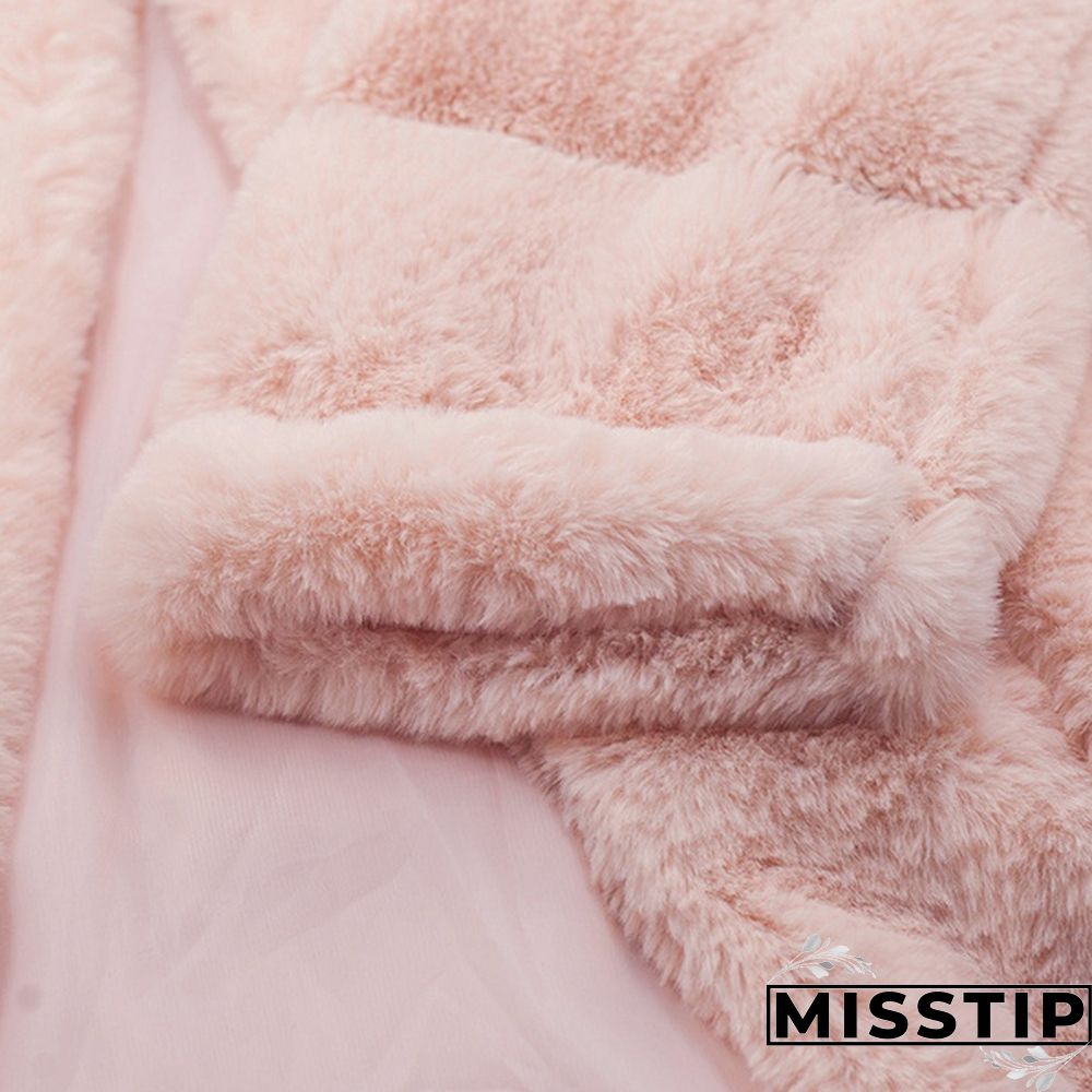 Women Winter Top Fashion Faux Fur Coat Elegant Thick Warm Outerwear Fake Fur Ladies Jacket Coat